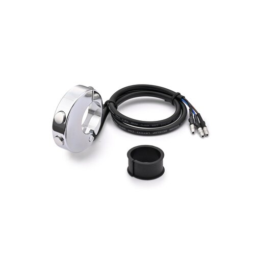Daytona Interruttore Manubrio Doppio Pulsante Tachimetro Cromo - Alluminio Lavorato CNC, Manubri 22mm/1 pollice, Max 50mA