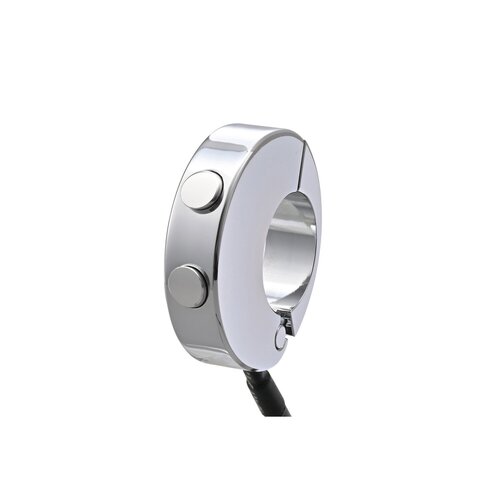 Daytona Interruttore Manubrio Doppio Pulsante Tachimetro Cromo - Alluminio Lavorato CNC, Manubri 22mm/1 pollice, Max 50mA