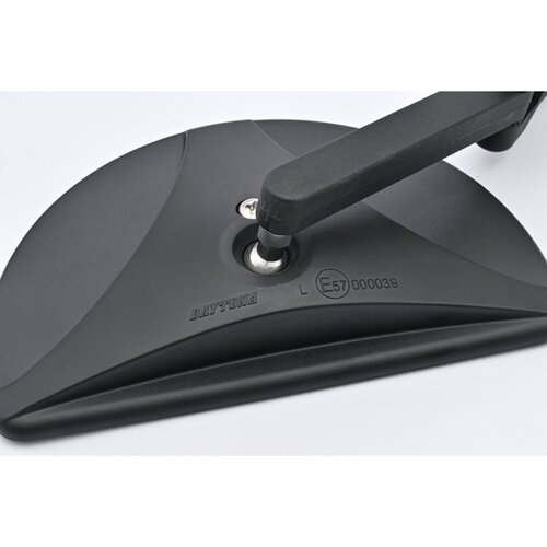 Daytona D-Mirror-19 Half Moon Rétroviseur à Serrage Noir pour Guidon 7/8 inch (22,2 mm) - Gauche & Droite