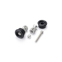 Kit Adaptador Espejo Extremo Manillar Negro CNC Aluminio para Manillar 1" OD (19-22.5mm ID)