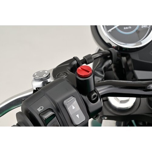 Daytona Bouchon de Trou de Rétroviseur en Aluminium Anodisé Rouge M10 x 1.25 RHT