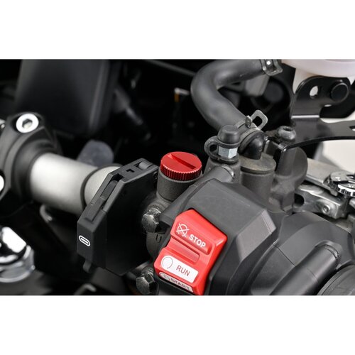 Daytona Mirror Hole Plug Red M10 x 1.25 LHT, Aluminum Anodized