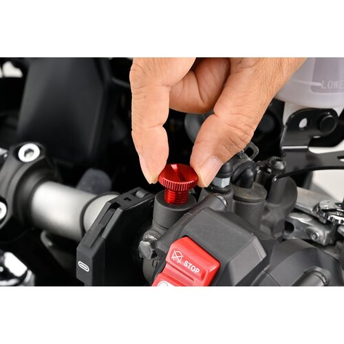 Daytona Spiegelgat Plug Rood M10 x 1.25 LHT, Aluminium Geanodiseerd