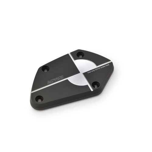 Daytona CNC-gefreesde Aluminium Voorrem Hoofdremcilinderdeksel met Dubbel Geanodiseerde Zwart/Gun-Metal Grijze Afwerking