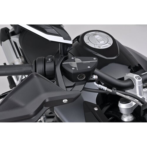 Daytona CNC-gefreesde Aluminium Voorrem Hoofdremcilinderdeksel met Dubbel Geanodiseerde Zwart/Gun-Metal Grijze Afwerking