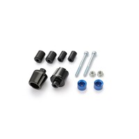 Compass Terminale Manubrio Blu - Alluminio Lavorato CNC con Finitura Anodizzata, Compatibile con Manubri 14-19mm D.I., Set da 2