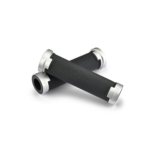 Daytona GGDM-BASE Griffset Schwarz/Silber für 7/8" (22.2 mm) Lenker, 125 mm, offenes Ende