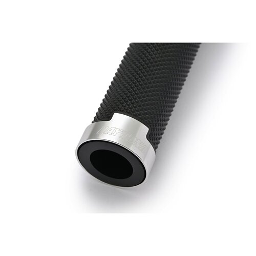 Daytona GGDM-BASE Grip Set Zwart/Zilver voor 7/8" (22.2 mm) Stuur, 125 mm, Open Eind