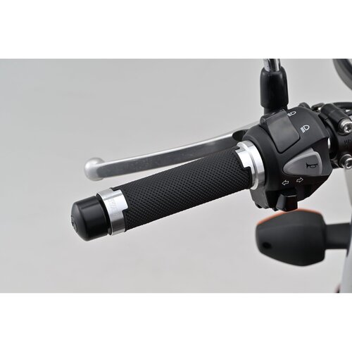 Daytona GGDM-BASE Grip Set Black/Silver for 7/8" (22.2 mm) Handlebars, 125 mm, Open End