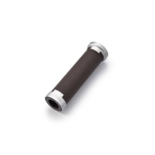 Daytona GGDM-BASE Juego de puños antideslizantes Marrón/Plata para manillar 7/8" (22,2mm) - Extremo abierto 125mm