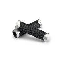 Cross Grip Set Schwarz/Silber - Rutschfeste Grippy Grip GGDM-Cross Griffe, 125 mm Offenes Ende, für 7/8" (22.2 mm) Lenker