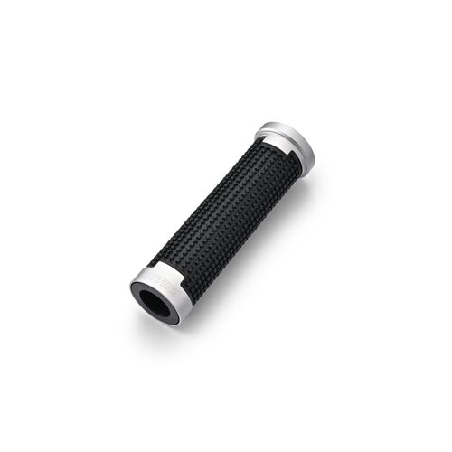 Daytona Cross Grip Set Schwarz/Silber - Rutschfeste Grippy Grip GGDM-Cross Griffe, 125 mm Offenes Ende, für 7/8" (22.2 mm) Lenker