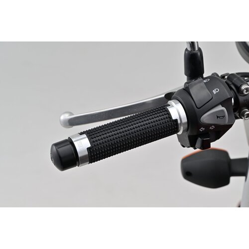 Daytona Cross Grip Set Schwarz/Silber - Rutschfeste Grippy Grip GGDM-Cross Griffe, 125 mm Offenes Ende, für 7/8" (22.2 mm) Lenker