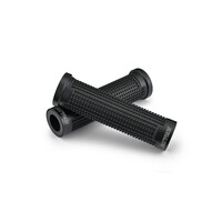 Cross Grip Set Nero/Argento con Anello in Alluminio Nero, Open End, 125 mm, per Manubrio 7/8" (22.2 mm)