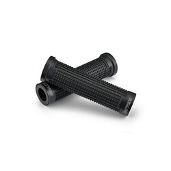 Cross Grip Set Zwart/Zilver met Zwarte Aluminium Ring, Open End, 125 mm, voor 7/8" (22.2 mm) Stuur