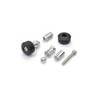 Set Adaptador Espejo Punta Manillar, Aluminio CNC, Acabado Anodizado Negro, Vendido por Pares