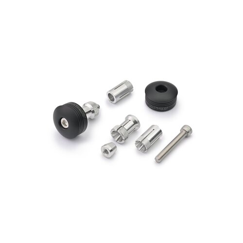 Daytona Set Adattatori Specchio Terminale Manubrio, Alluminio CNC, Finitura Anodizzata Nera, Venduto in Coppia