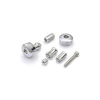 Kit Adattatori Specchietto Terminale Manubrio in Alluminio CNC Cromato per Manubri da 25.4 mm (1 Pollice) con Diametro Interno 14-19 mm, Attacco Specchietto 30 mm, Venduto in Coppia