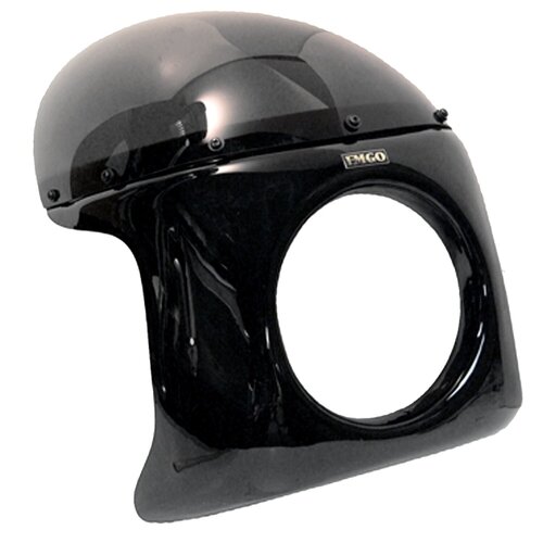 Emgo Carenado de Faro Estilo Cafe-Racer Viper Sports en Gloss Black con Parabrisas Tintado Oscuro para Faros de 7 Pulgadas