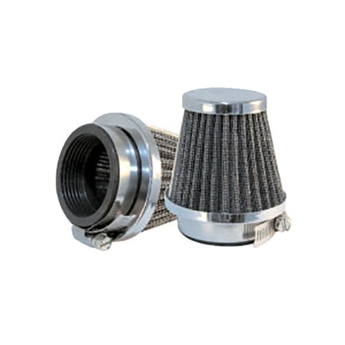 Emgo Universal Power Filter 60mm Flange with 76mm Outer Diameter, 62mm Length, Cotton Element, Chrome End Cap and Stainless Clamp
