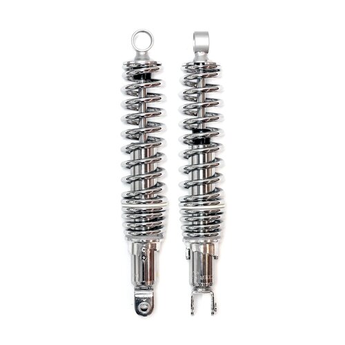 Emgo Chrome Shock Absorbers 340mm Eye/Clevis Mount No Shrouds