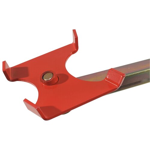 Bike-Lift Caballete Delantero, Rojo - Diseño Triple Tree con Pasador Cónico Universal y Placa Adaptadora Ducati/MV Agusta