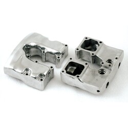 Shovelhead Rocker Box Set, Poliertes Gussaluminium, Vorne und Hinten OEM Reproduktion