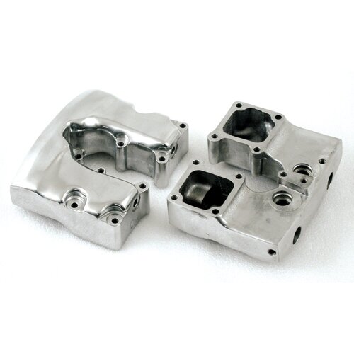 Daytona Shovelhead Rocker Box Set, Poliertes Gussaluminium, Vorne und Hinten OEM Reproduktion