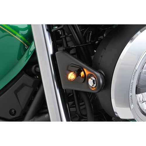 Daytona D-light Sol2 Mini Blinker Klarglas - LED, Schwarzes Zink-Gehäuse, M8 Befestigung, ECE-geprüft