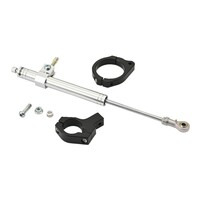 Silver Anodized Adjustable Aluminum Steering Damper Kit with Mounting Hardware