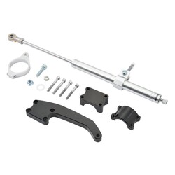 Kit Ammortizzatore di Sterzo in Alluminio Regolabile Argento