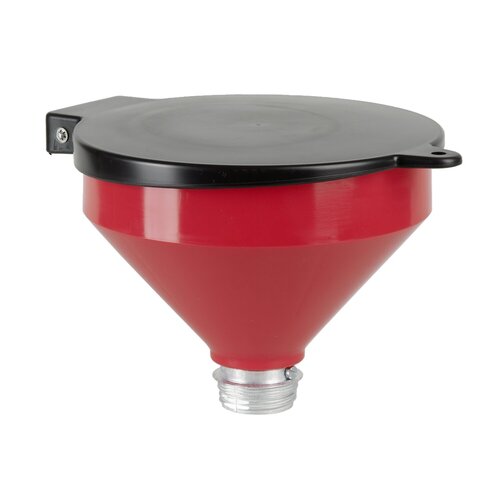 Pressol Trechter met Deksel 250 mm Diameter 3,2 L G2 Buitendraad Vatadapter in Rood/Zwart HDPE