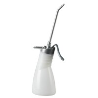 Burette d'Huile Blanche 200 ml avec Bec Verseur en Aluminium 135 mm