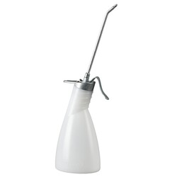 Oliatore Bianco con Beccuccio in Alluminio da 165 mm, 300 ml, Pompa in Ottone a Doppio Effetto