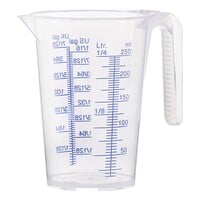 Transparenter Messbecher aus Polypropylen 0,25 L / 250 cc mit doppelter Skala (ml/l, US/UK gal)