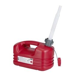 Jerrican HDPE Rouge 5 Litres avec Bec Verseur Flexible et Agrément UN