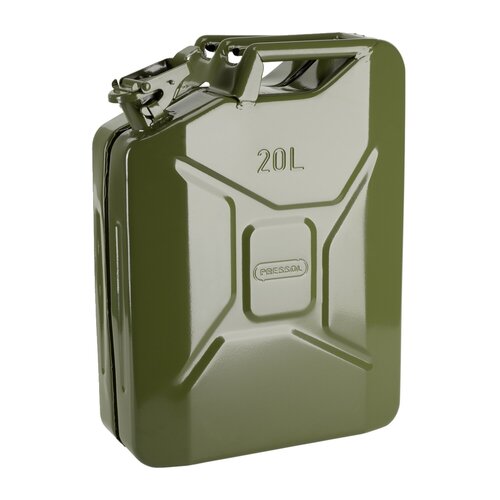 Pressol Jerrican Métal 20 Litres Vert Olive RAL 6003 Tôle d'Acier Soudée