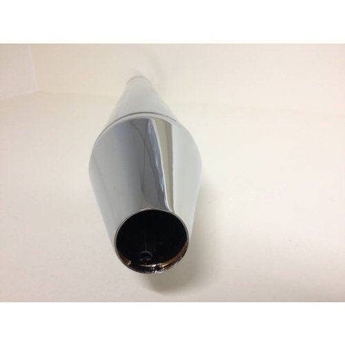 Emgo Peashooter Schalldämpfer Stahl 35 mm Anschlussdurchmesser 40 mm Auslass 675 mm Länge für Triumph T140 und Norton