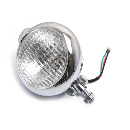 5.75" Bates Style Chrome Headlight with Bottom Mount