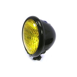 4.75" Chopper Koplamp "Bates Style" Black & Yellow