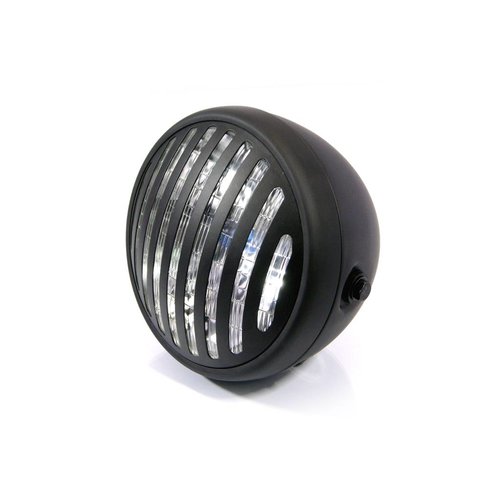 Phare avant noir mat 7 " Café Racer style "Steampunk"