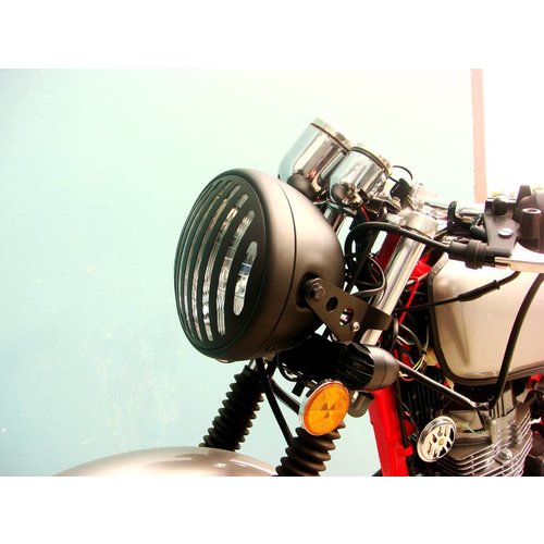 7 " Steampunk Cafe Racer Matte Black Headlight