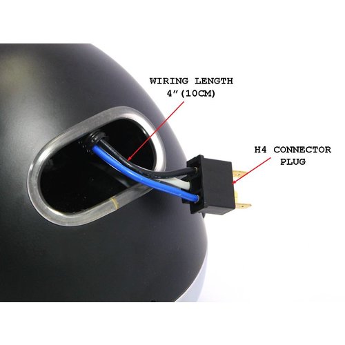 7 " Scrambler Koplamp Black & Chrome Extra Groot