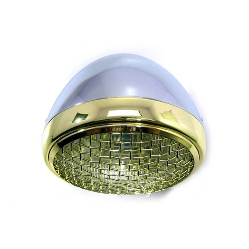 7 " Scrambler Koplamp Brass & Chrome Extra Groot