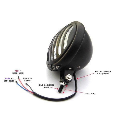 5.75" Grill Koplamp Bottom Mount Zwart