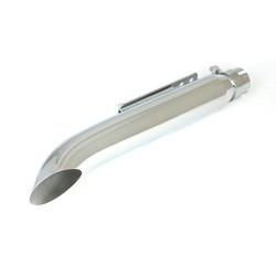Turnout Silencer Chrome 38mm-45mm - 40.6 cm Long Universal Slip-On Muffler with 4.4 cm Inside / 6.4 cm Outside Diameter and Non-Removable Baffle