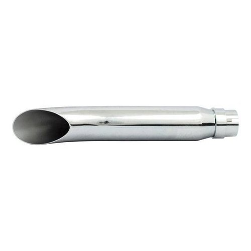 Emgo Silenziatore Turnout Cromato 38mm-45mm - Silenziatore Slip-On Universale da 40,6 cm con Diametro Interno di 4,4 cm / Esterno di 6,4 cm e Baffle Non Rimovibile