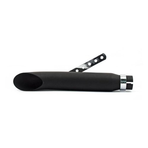 Emgo Marmitta Slash Cut Acciaio Nero 16" con Staffa di Montaggio - 406 mm di Lunghezza, 65 mm di Diametro, Ingresso 45 mm Riducibile a 44.5 mm, 41 mm o 38 mm