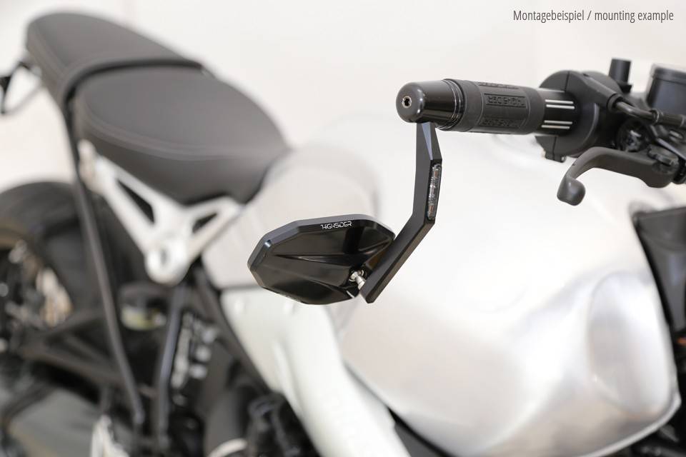 HIGHSIDER Lenkerendenspiegel Motorrad Spiegel MONTANA 2 E-geprüft