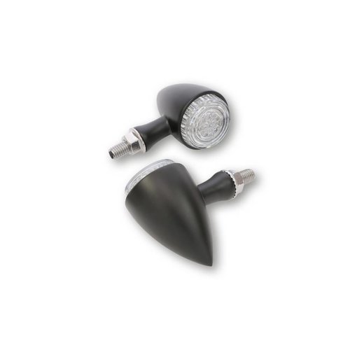 Highsider Power LED turn signals in a black aluminium housing, E-mark